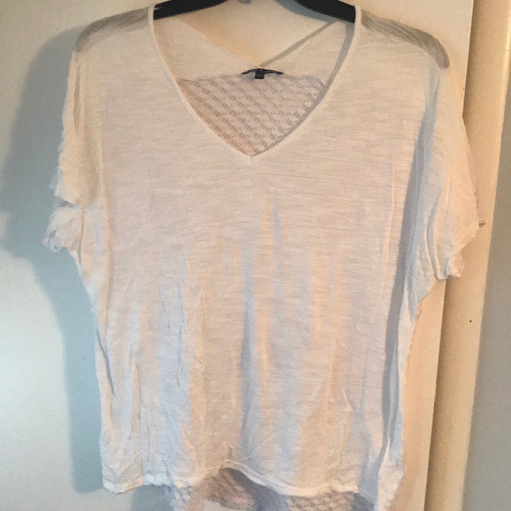 Sheer white tee, very cute, size XL